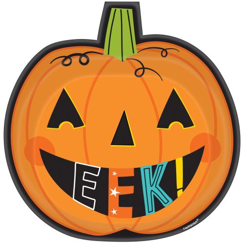 Amscan assiettes Halloween junior orange 27 cm 8 pièces