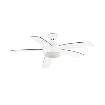 Plafonnier Ventilateur Samal En Acier Verre Et Contreplaque Blanc Ventilation Et Climatisation Mural Achat Prix Fnac