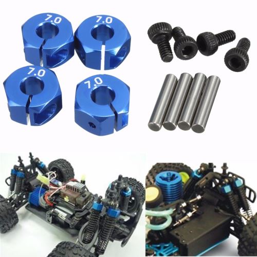 RC bleu aluminium 7.0 roue hexagonale 12 mm avec