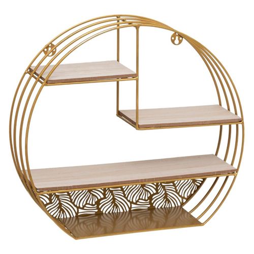 etagere mural ronde - gold
