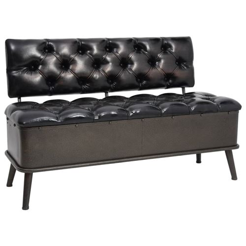 vidaXL Opslagbank met rugleuning 120x52x75 cm kunstleer