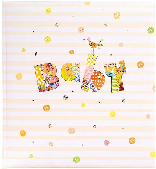 Goldbuch 15317 Album pour bébé Motif Cercles 30 x 31 cm 60 Pages Blanches avec 4 Pages illustrées et Feuilles de pégamine Pergamine Blanc/Jaune