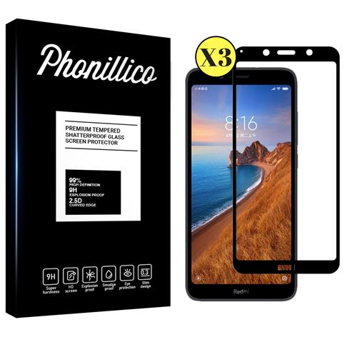 Verre Trempe pour Xiaomi REDMI 7A [Pack 3] Film Transparent Bord Noir Vitre Protection Ecran [Phonillico®]