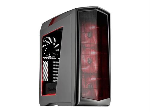 SilverStone SST-PM01TR-W - Primera Boîtier PC Gamer moyen tour ATX - Haute performance du flux d'air silencieux - avec fenêtre - LED Rouge - titanium