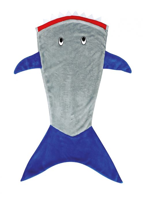 Toi-Toys couverture requin 100 cm gris/bleu