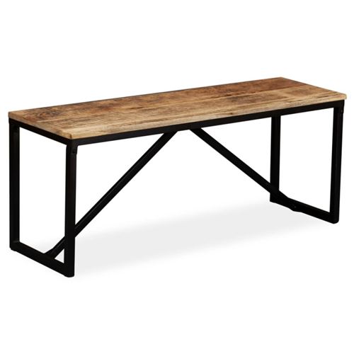 VIDAXL - Banc - Bois de manguier massif - 110 x 35 x 45 cm - Style Industriel - Image 3