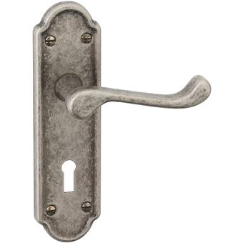 URFIC 100-455-AB LK Ashworth Poignée de porte avec loquet style ancien Cuivre 