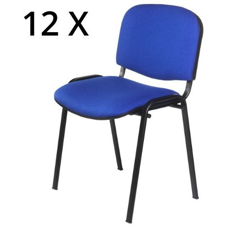 Lot de 12 chaises de conférence iso black bleu