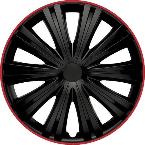 AutoStyle enjoliveurs Giga 16 pouces ABS noir / rouge lot de 4