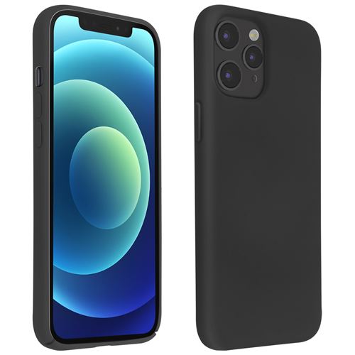 Avizar Coque iPhone 12 Pro Max Semi-rigide Finition Soft Touch Compatible QI Noir
