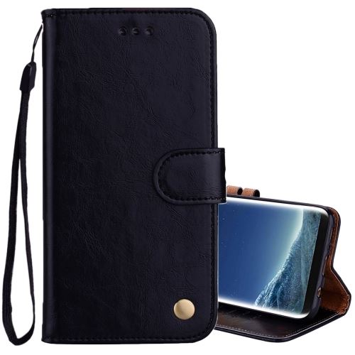 Galaxy S8 Housse Etui Cuir PU Noir Texture Huilé ALS47158
