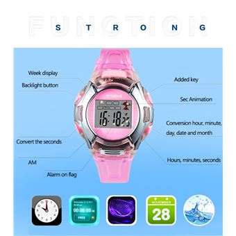 Montre Femme LCD Imperm able Fille Num rique Chronom tre