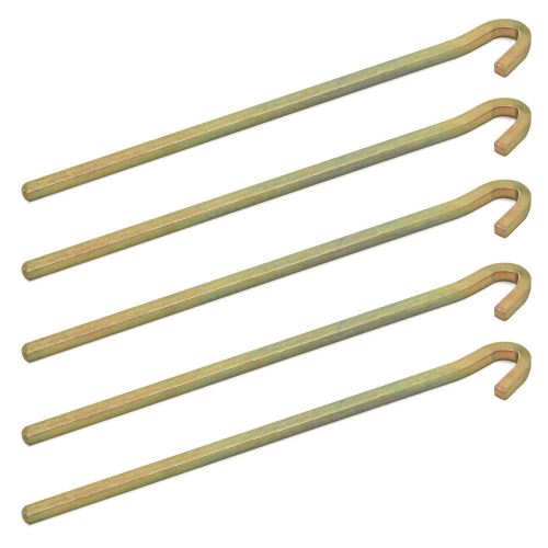 AMANKA Set de 5 Piquets en acier galvanisé 220x6mm Sardines en métal forme carrée avec crochet pour