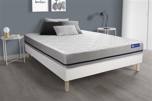 Non Communiqué Blanc Ensemble Matelas 140X200 Actiflex Soft 3Zones De Confort + Sommier Kit