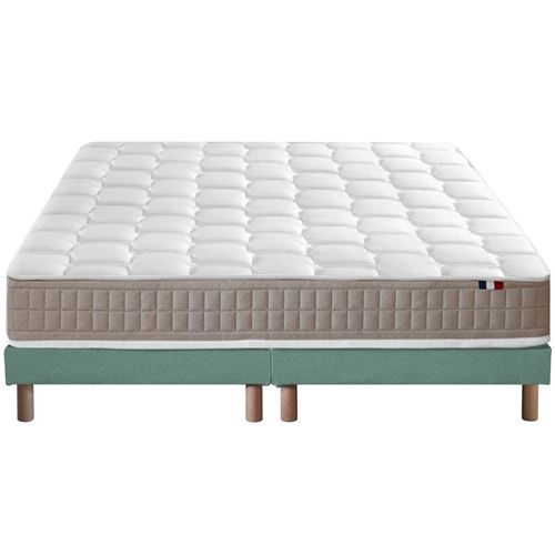 Ensemble matelas 100% latex5 zones sommier vert 160x200
