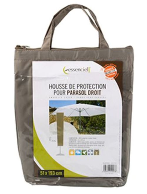 Housse de protection pour parasol droit coloris taupe - Dim : 51 x 51 x 193 cm -PEGANE-