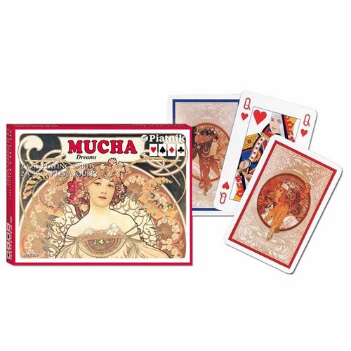 Coffret de 2 jeux de cartes MUCHA DREAMS PIATNIK Multicolore