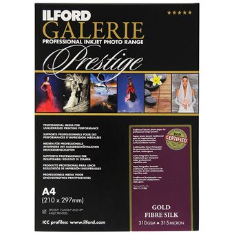 Ilford Galerie Prestige Gold Fibre Silk Lot de 50/ feuilles de papier photographique A4 310/ g