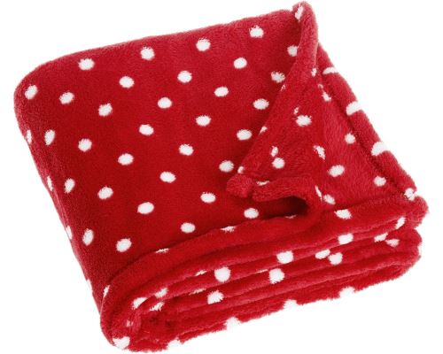 Playshoes couverture polaire 75 x 100 cm rouge pointillé