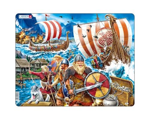 Puzzle 65 Pièces : Puzzle Cadre - Attaque de Vikings, Larsen