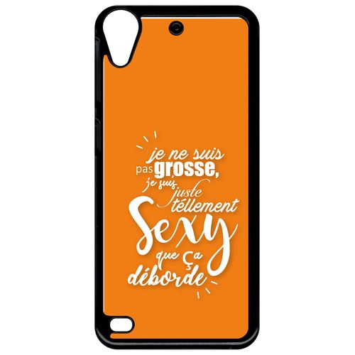 Coque htc desire 530 je ne suis pas grosse fond orange