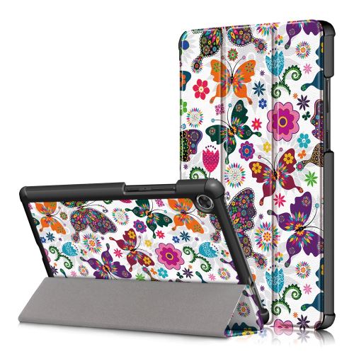 Générique Etui En Pu Impression De Motifs Avec Support Tri-Pliure Papillons Et Fleurs Pour Votre Lenovo Tab M8 Tb-8505