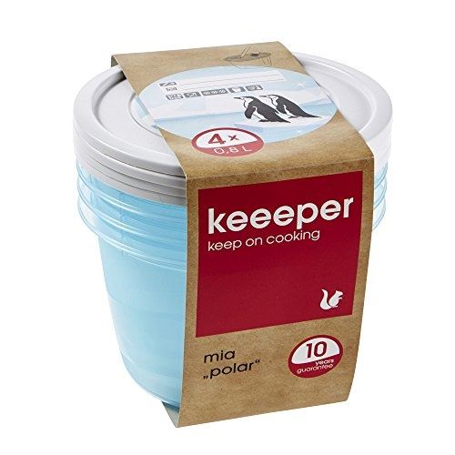 Keeeper 3069863810000 mia polar boîte de nourriture rond polypropylène bleu 14 x 14 x 9 cm 4 pièces