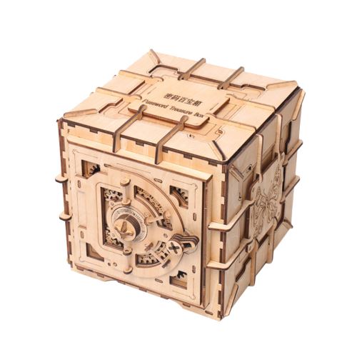 Mécanique 3D Puzzle en Bois Safe Kit Banques Argent en Bois Casse-Tête Jeu Iq Brown RA098