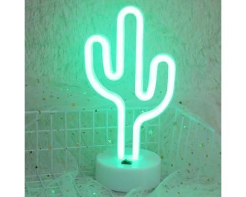 Lampe LED Décorative Cactus Veilleuse Néon LED Interrupteur Lumière Rose - YONIS