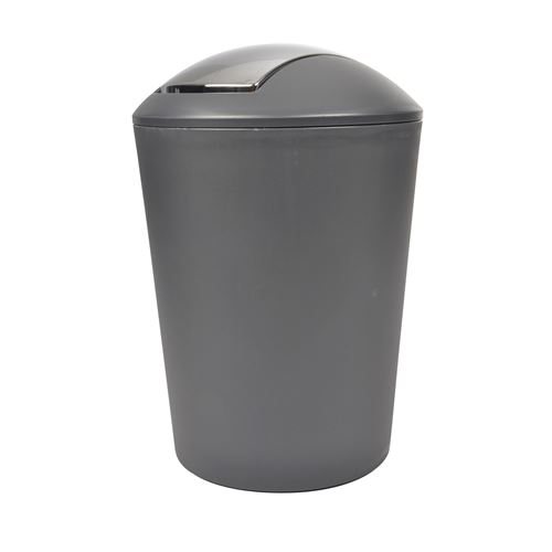 Poubelle flic flac 5.6l couv chrom douceur d'interieur theme vitamin Anthracite