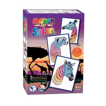 Kit Art Sequin - Tableau à Paillettes Le Lion 34x25cm - Activité Créative Pour Enfants Et Adultes