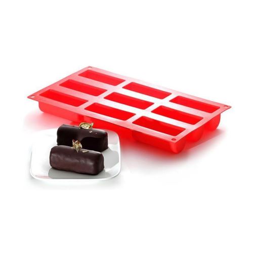 Yoko design 1256 moule pour mini buches silicone/platinum rouge 30 x 17,3 x 4 cm