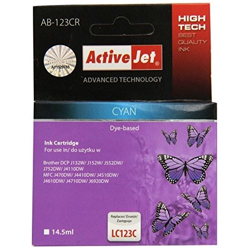 Active jet ab 123 cr cartouche dencre pour brother lc123 cyan