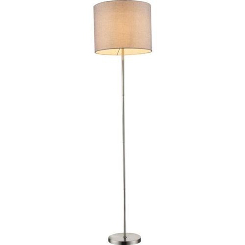 Globo lighting lampadaire mat - plastique - tissu gris - interrupteur - diametre 40 cm - hauteur 160 cm - 60w - 230v