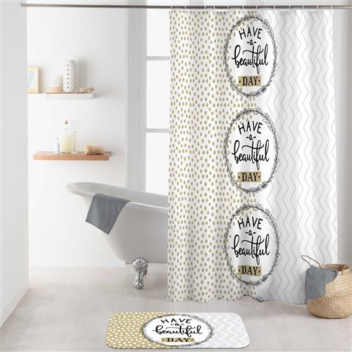 rideau de douche avec crochets 180 x 200 cm polyester imprime beautiful