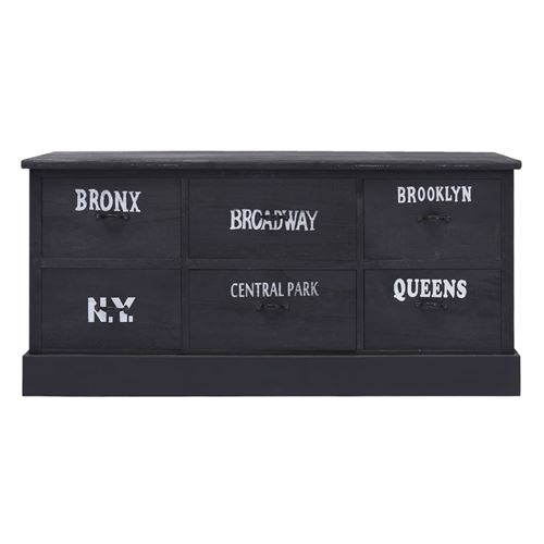 vidaXL Meuble TV Noir 115 x 30 x 40 cm Bois