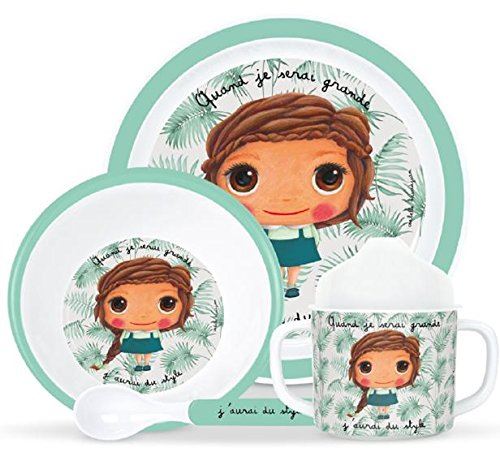 Set de repas Mélamine « Quand je serai grande j’aurai du style »