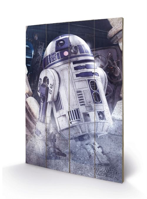 STAR WARS 8 The Last Jedi - R2-D2 - Impression sur bois 40x59cm