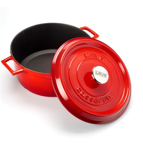 Cocotte Poêle à Frire LAVA en Fonte Rouge Ø 24 cm Combisteel