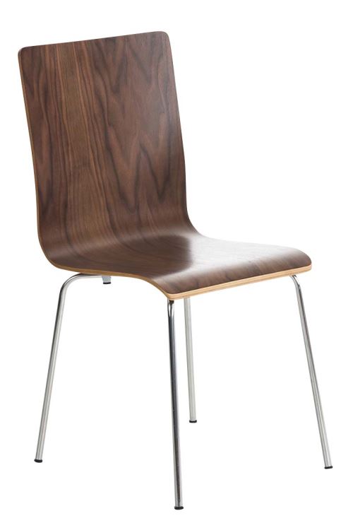 Chaise en bois avec piètement en métal PEPE - Siège teinte Noyer