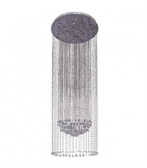 Chandelier argentée Crystal 15 ampoules 290 Cm