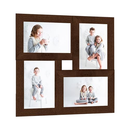 vidaXL Fotolijst voor 4x(13x18 cm) foto MDF donkerbruin332771