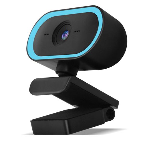 Avizar Webcam USB 2K 1440P Caméra Grand Angle Microphone Antibruit Trépied Bleu