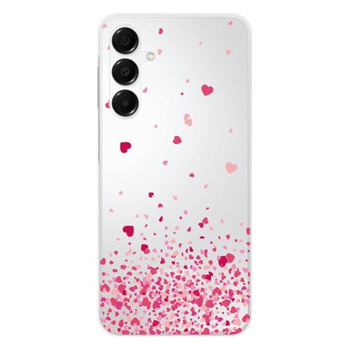 Coque en silicone imprimée compatible Samsung Galaxy A16 Confettis de Coeurs Rose