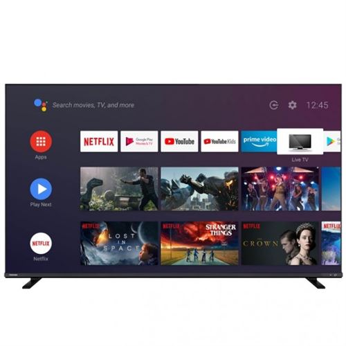 Toshiba 65QA4C63DG - 65 diagonale klasse led-achtergrondverlichting lcd-tv - QLED - Smart TV - Android TV - 4K UHD (2160p) 3840 x 2160 - HDR - direct brandende led, Quantum Dot