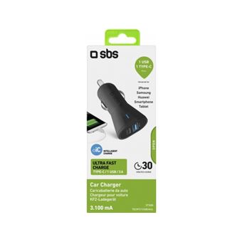 Chargeur de voiture Type C - USB à 3100 mAh