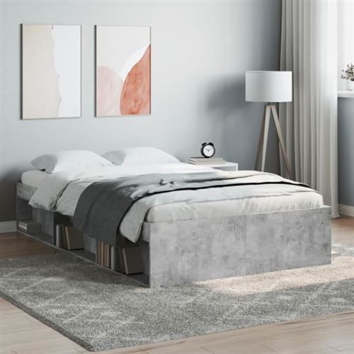 vidaXL Cadre de lit gris béton 120x200 cm