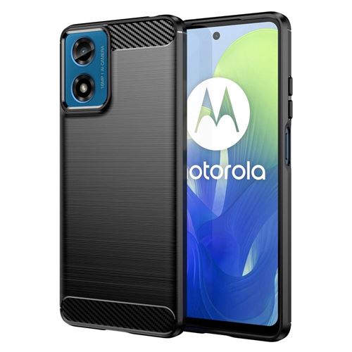 Coque pour Motorola Moto G04 / G24 - housse etui silicone gel carbone + film ecran - NOIR - htdmobiles