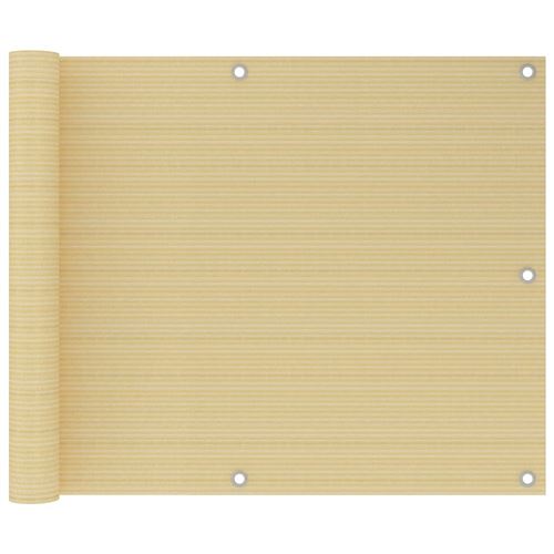 Écran de balcon imperméable 75x500 cm PEHD Beige