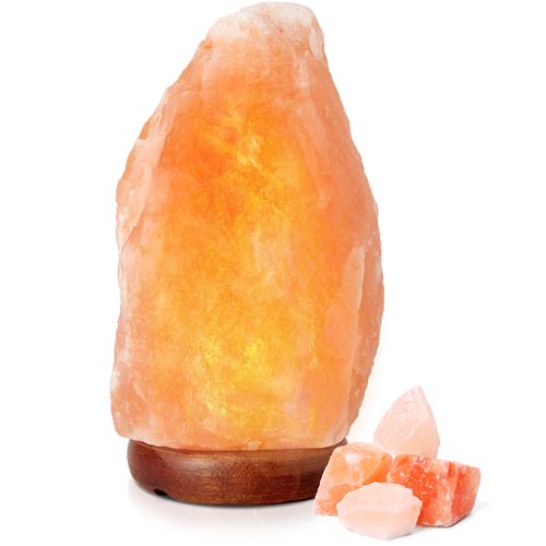 Lampe en Cristal de Sel de l'Himalaya The Body Source - Naturelle et  fabriquée à la main avec base en bois - 2-3kg - Achat & prix